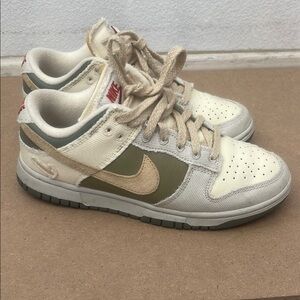 Nike Sneakers White Olive Accents Light Bone Dark Stucco Size 7  FZ4341-100